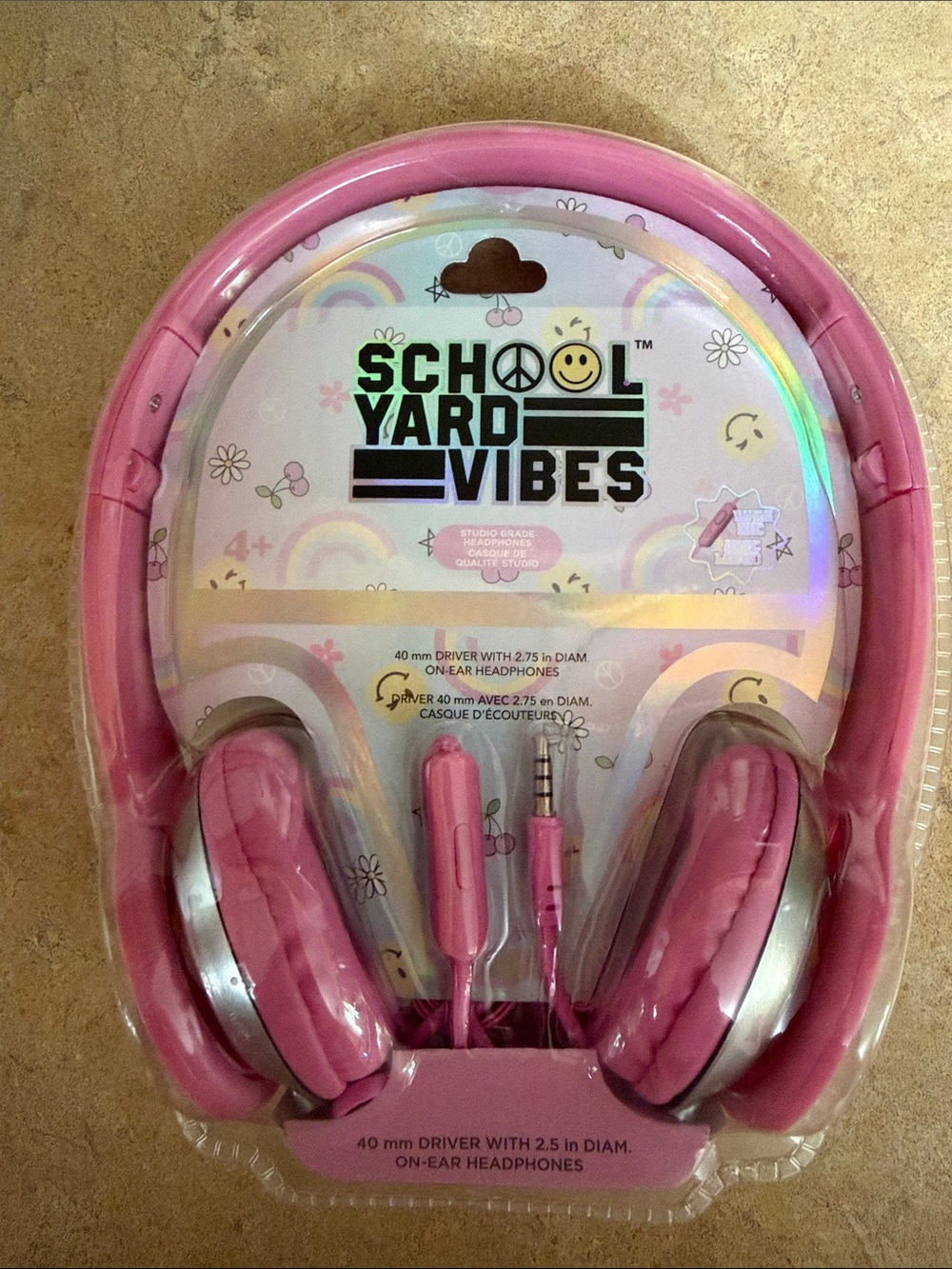 School Yard Vibes Pink On-Ear Headphones NEW